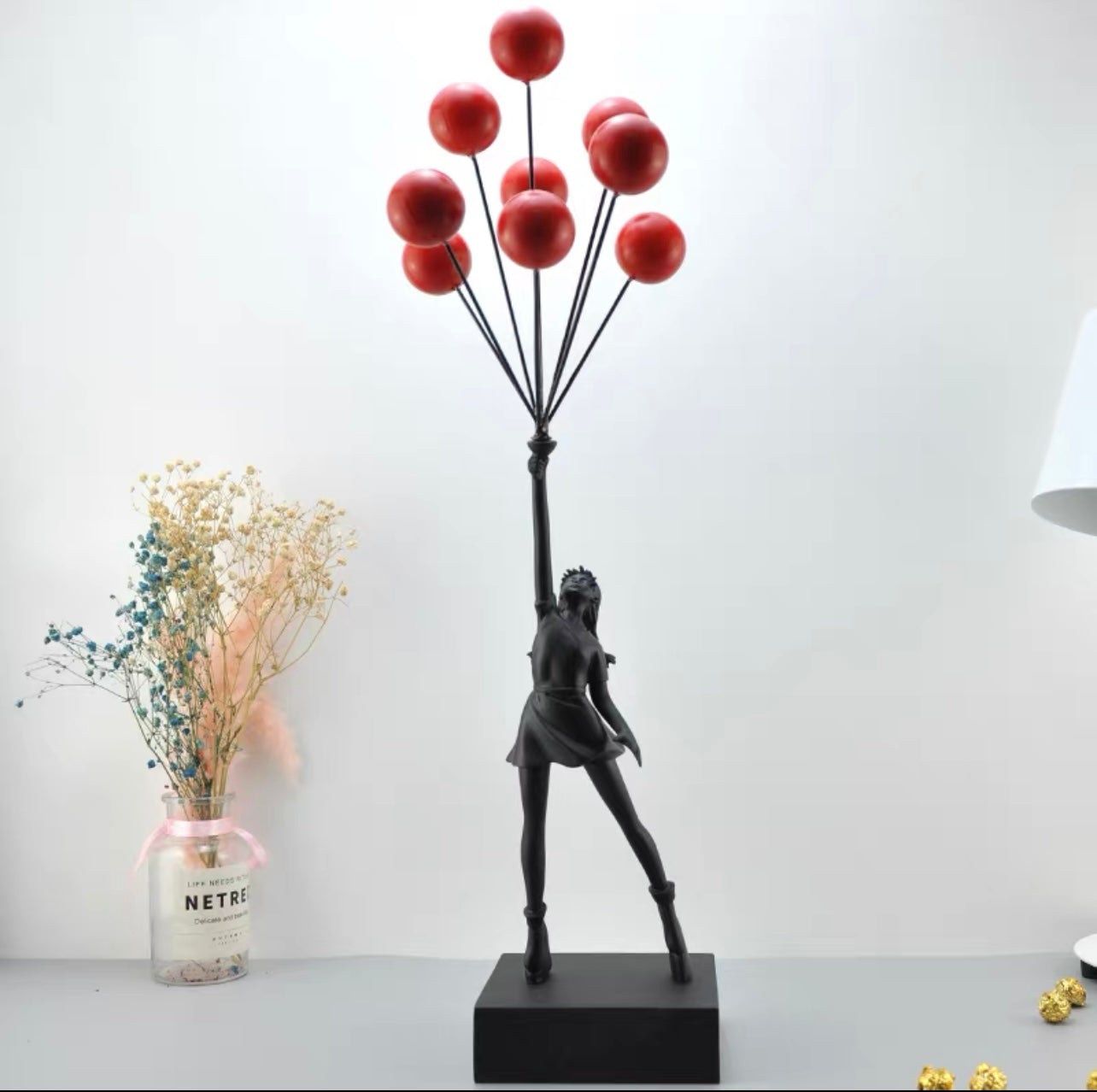 Banksy Girl With Balloon Resin Sculpture Modern Ornaments Creative Statue 3.2KG