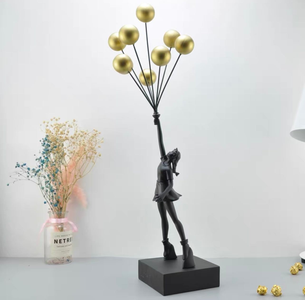 Banksy Girl With Balloon Resin Sculpture Modern Ornaments Creative Statue 3.2KG