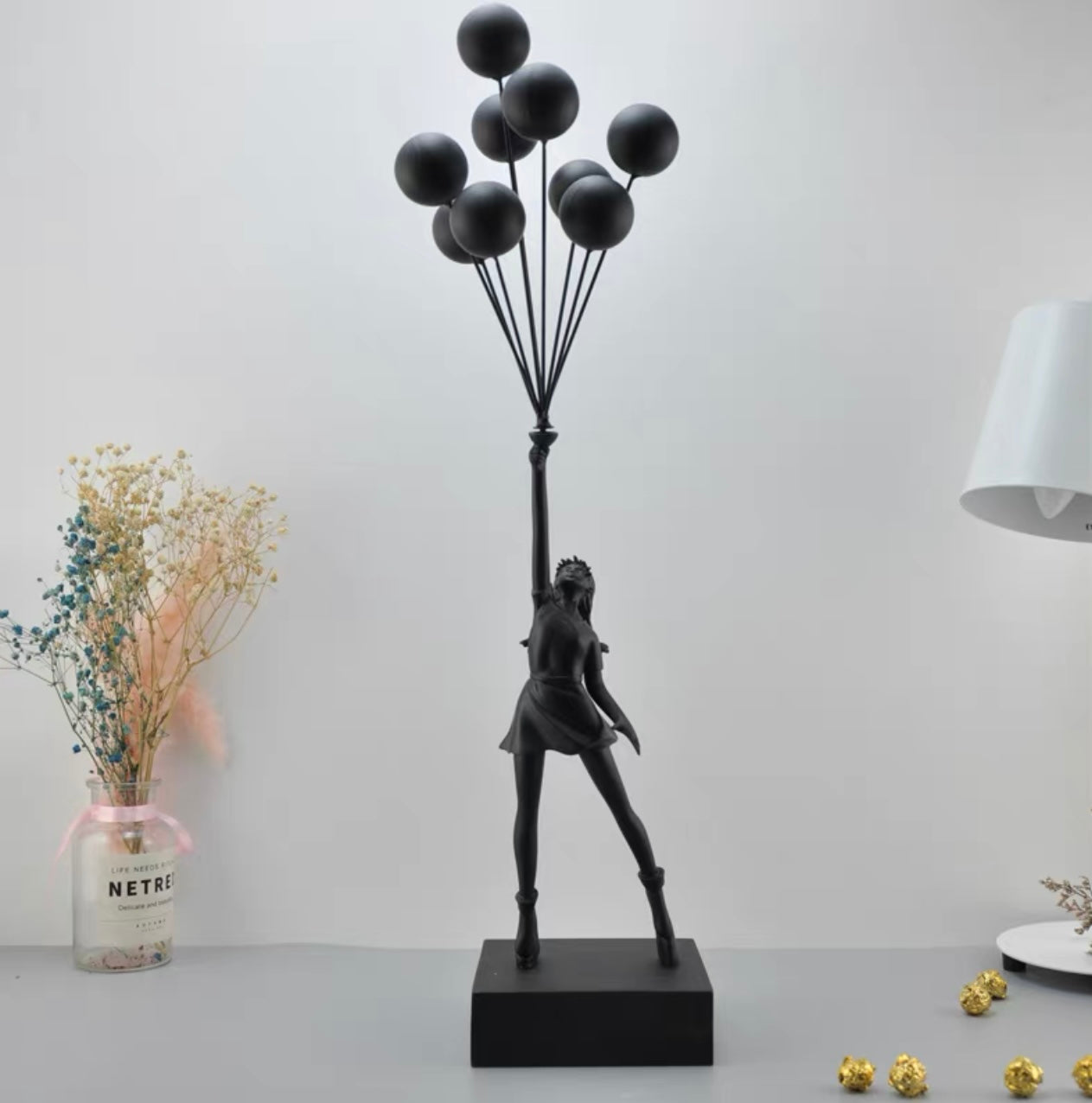 Banksy Girl With Balloon Resin Sculpture Modern Ornaments Creative Statue 3.2KG