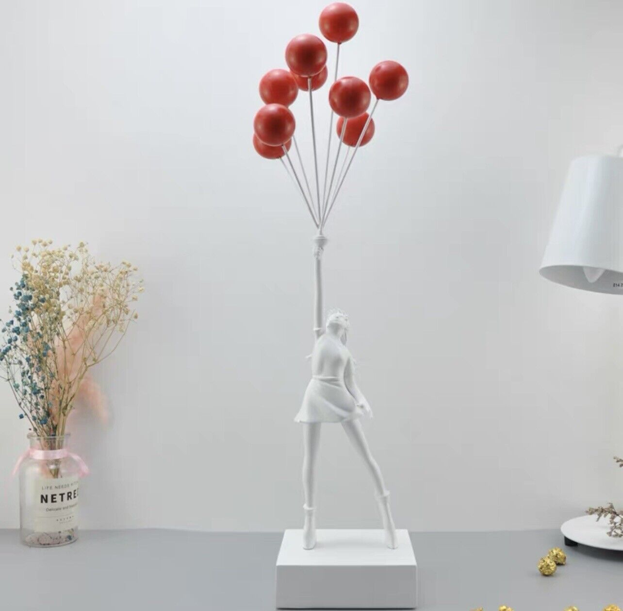 Banksy Girl With Balloon Resin Sculpture Modern Ornaments Creative Statue 3.2KG